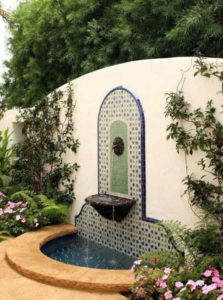 outdoor fountain mounted on wall