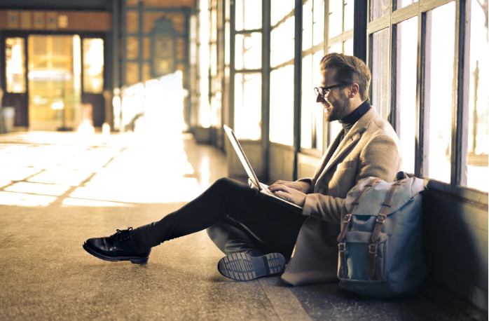 a person using a laptop