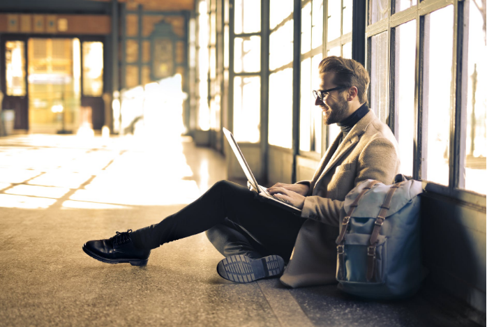 a person using a laptop